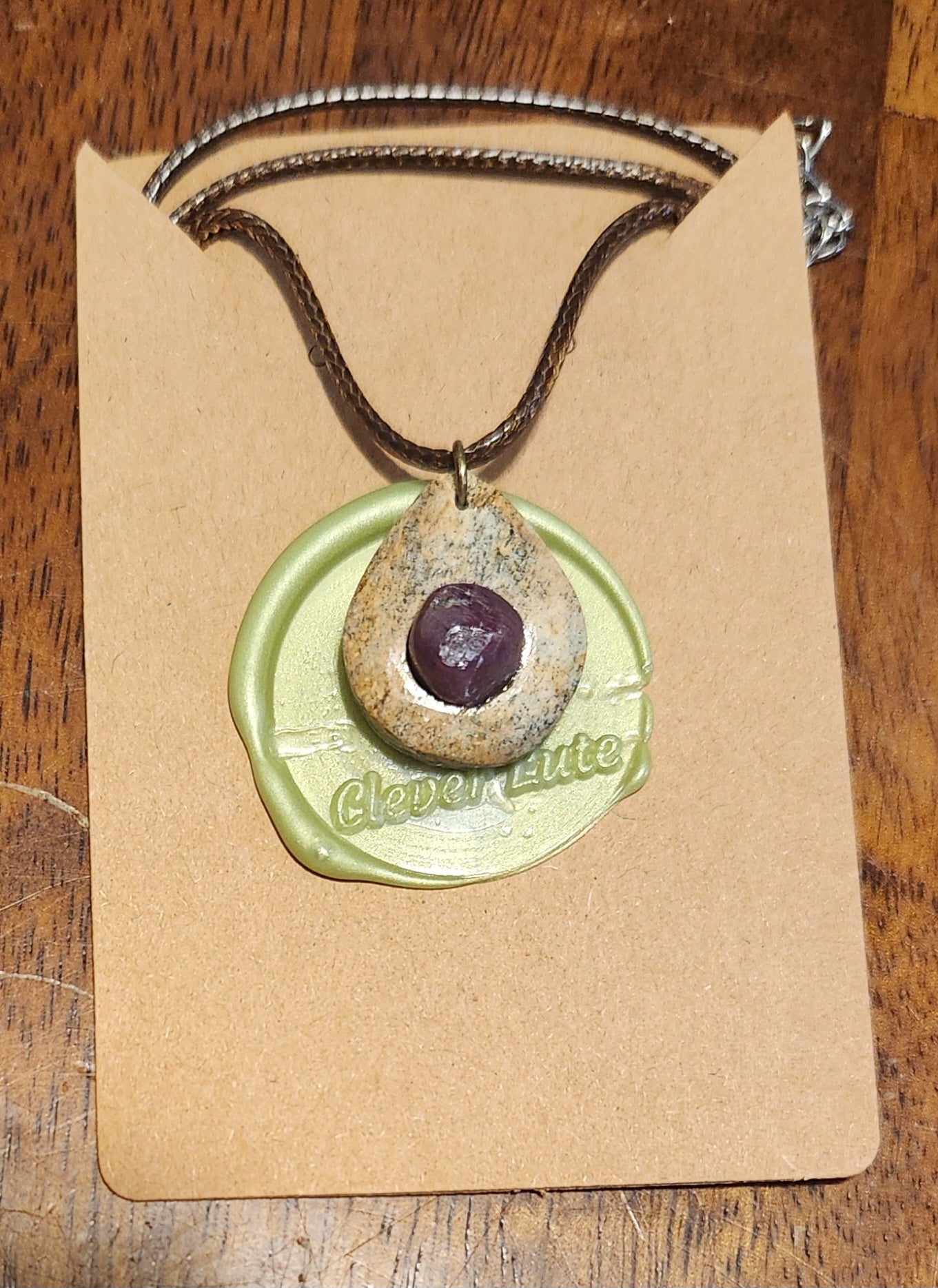 Raw ruby necklace