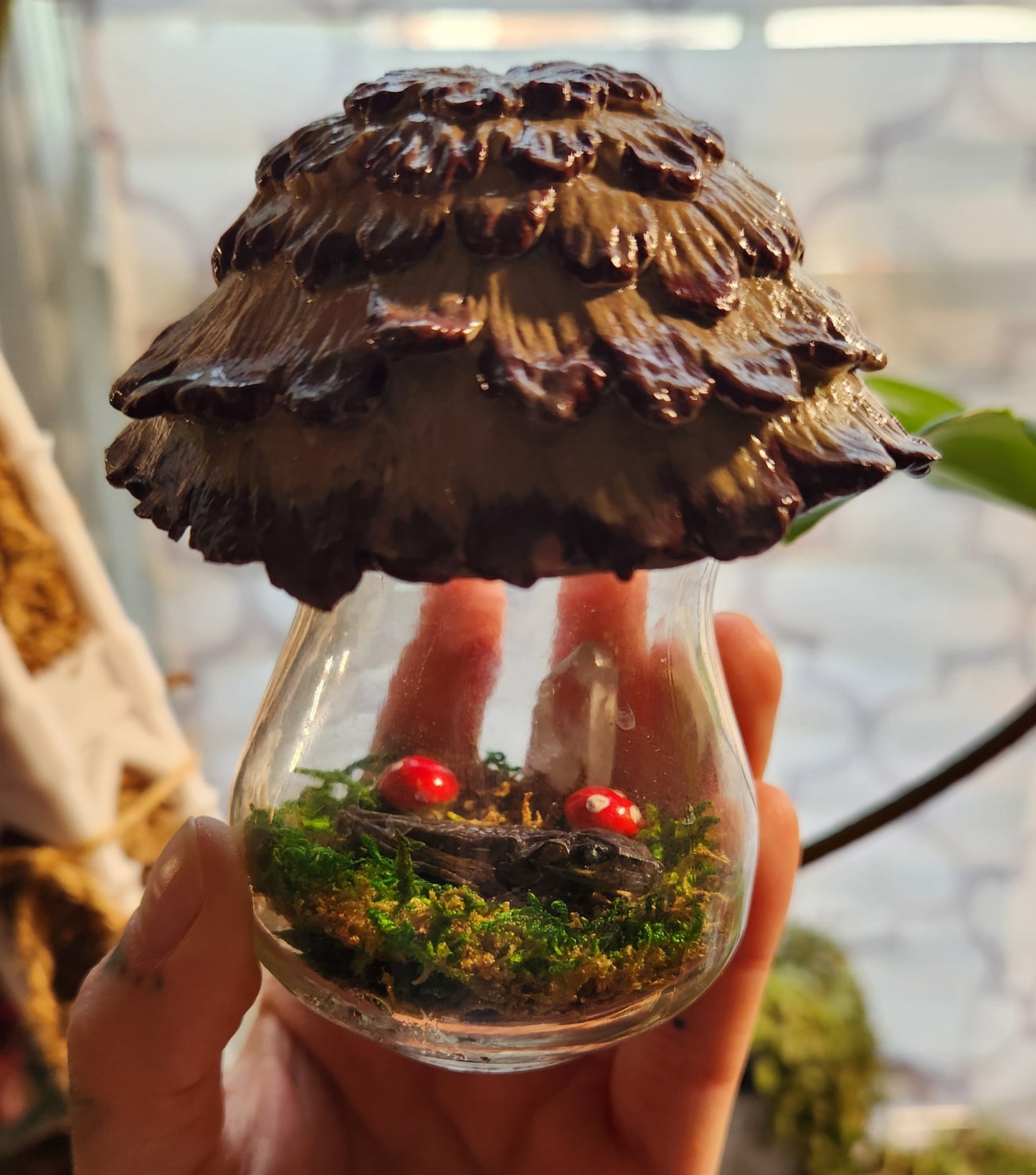 Mushroom Frog Jar