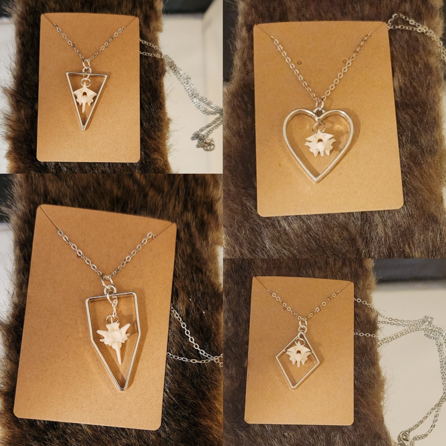 Suspended bone pendants