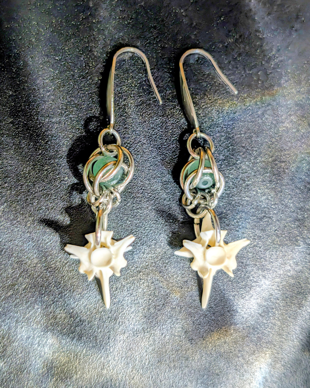 Snake vertebrae earring