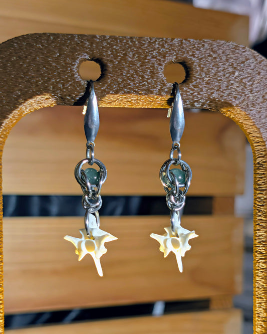 Snake vertebrae earring