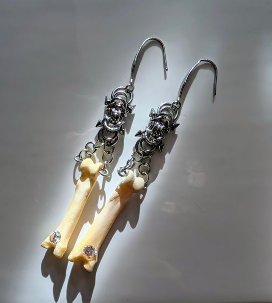 Moisinite Paw Bone Earrings