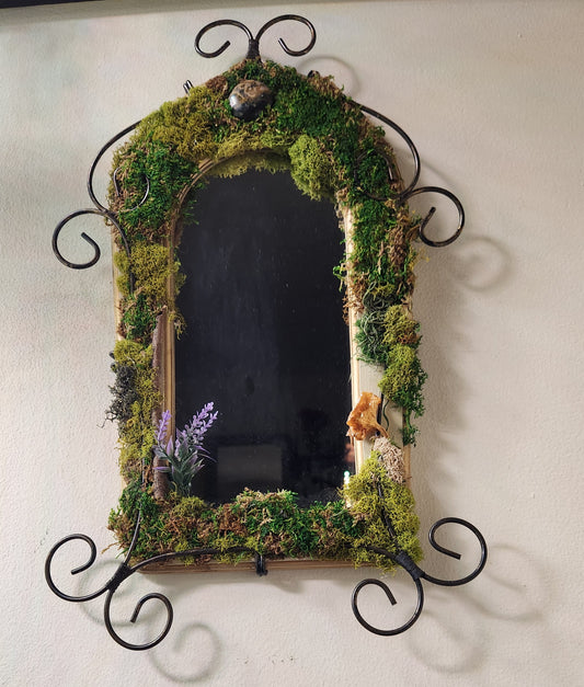 Iron embellished mirror