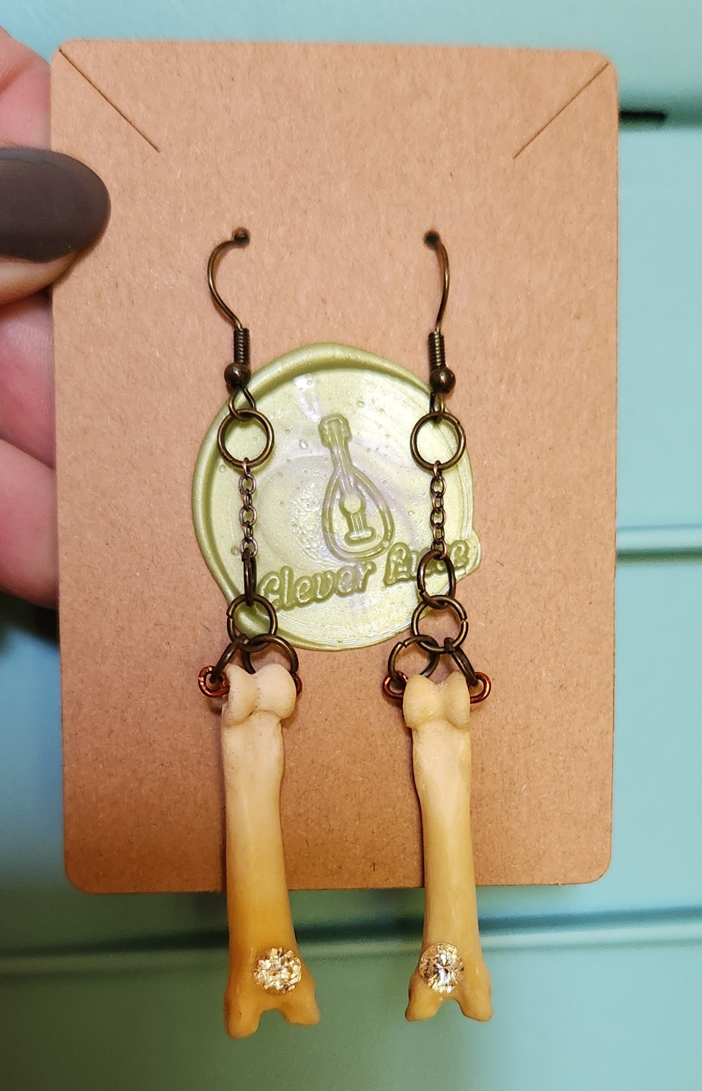 CZ paw bones Earrings