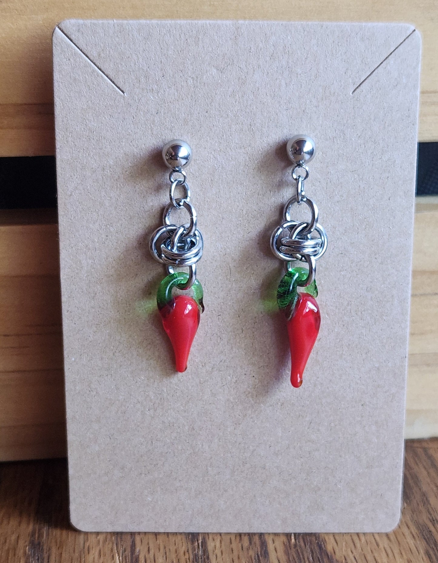 Chainmaille stud earrings