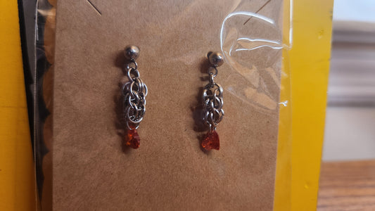 Chainmaille earrings hearts