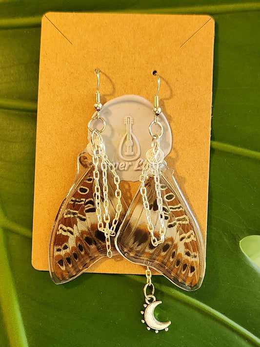 Silver moon ear-wings