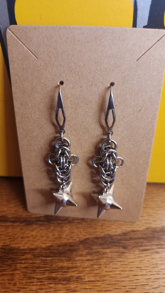 Chainmaille earrings flail